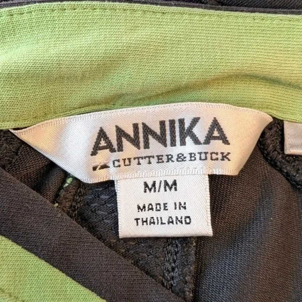 Annika Cutter & Buck Womens Black Lime Green Mesh Back Golf‎ Polo Shirt Size M - Picture 7 of 7